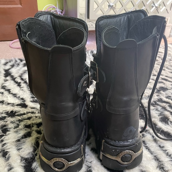 Black New Rock Reactor Combat & Moto Boots - Picture 2 of 5